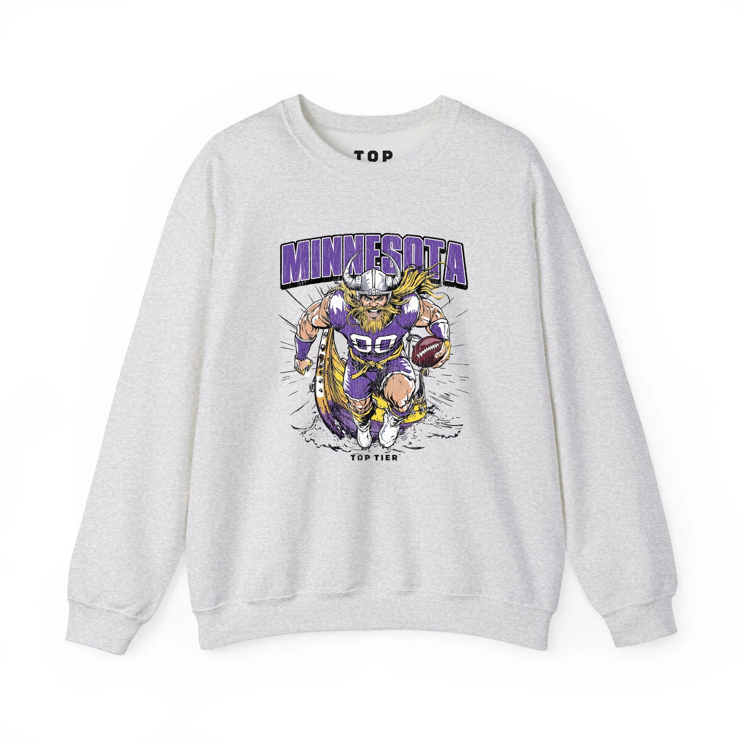 Minnesota Football Ash Crewneck TOP TIER. Premium Sports Apparel, T-shirts, Merch, Threads and Crewneck