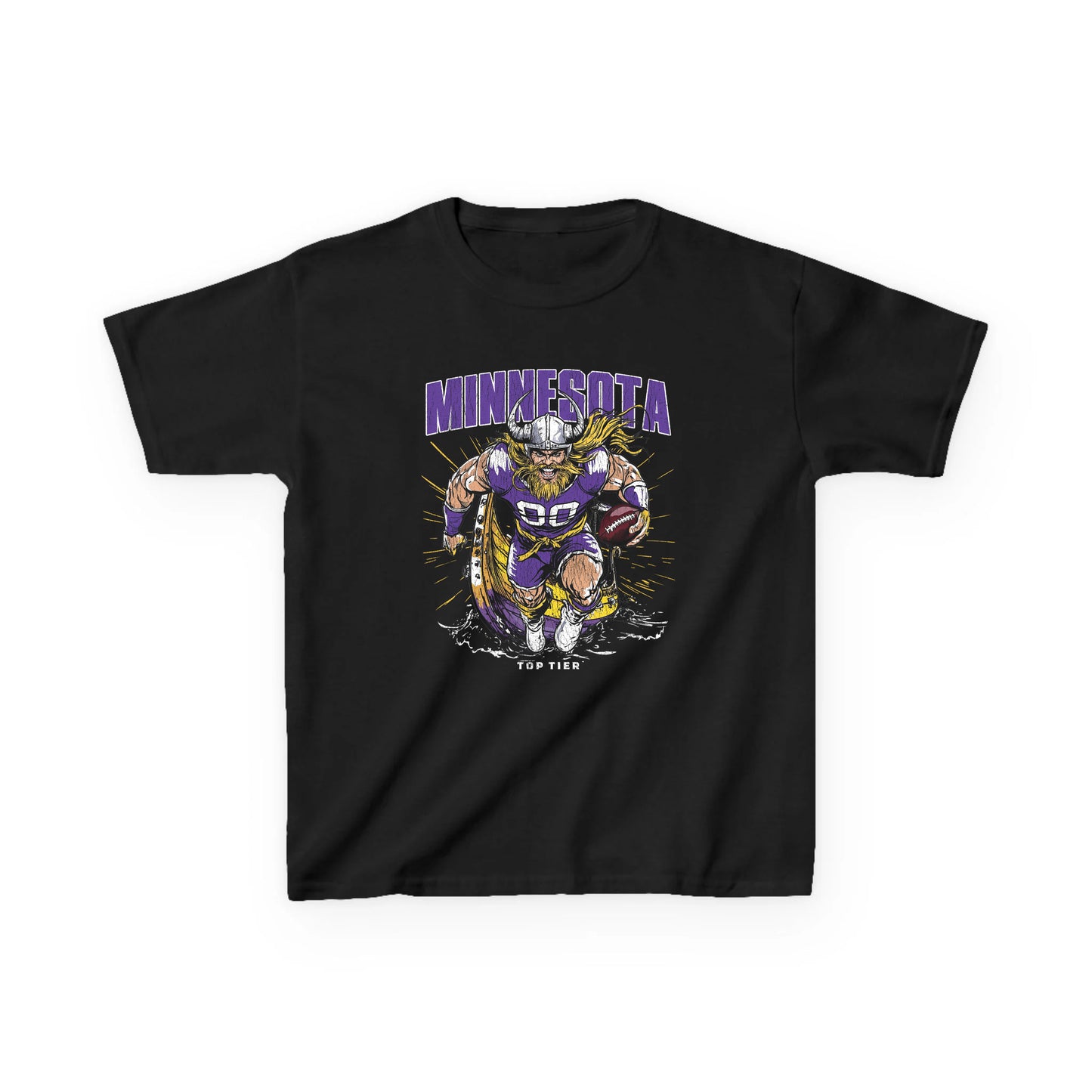 Minnesota Football Black Kids Tshirt TOP TIER. Premium Sports Apparel, T-shirts, Merch, Threads and Street
