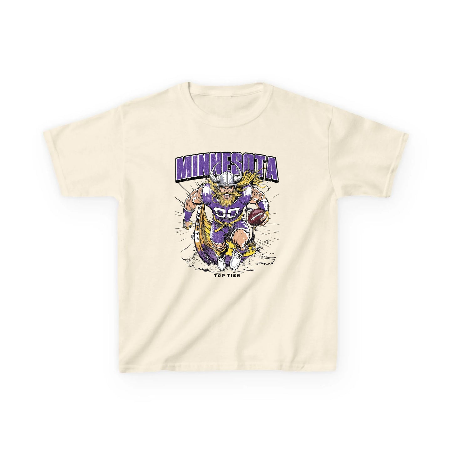 Minnesota Football Natural Kids Tshirt TOP TIER. Premium Sports Apparel, T-shirts, Merch, Threads and Street