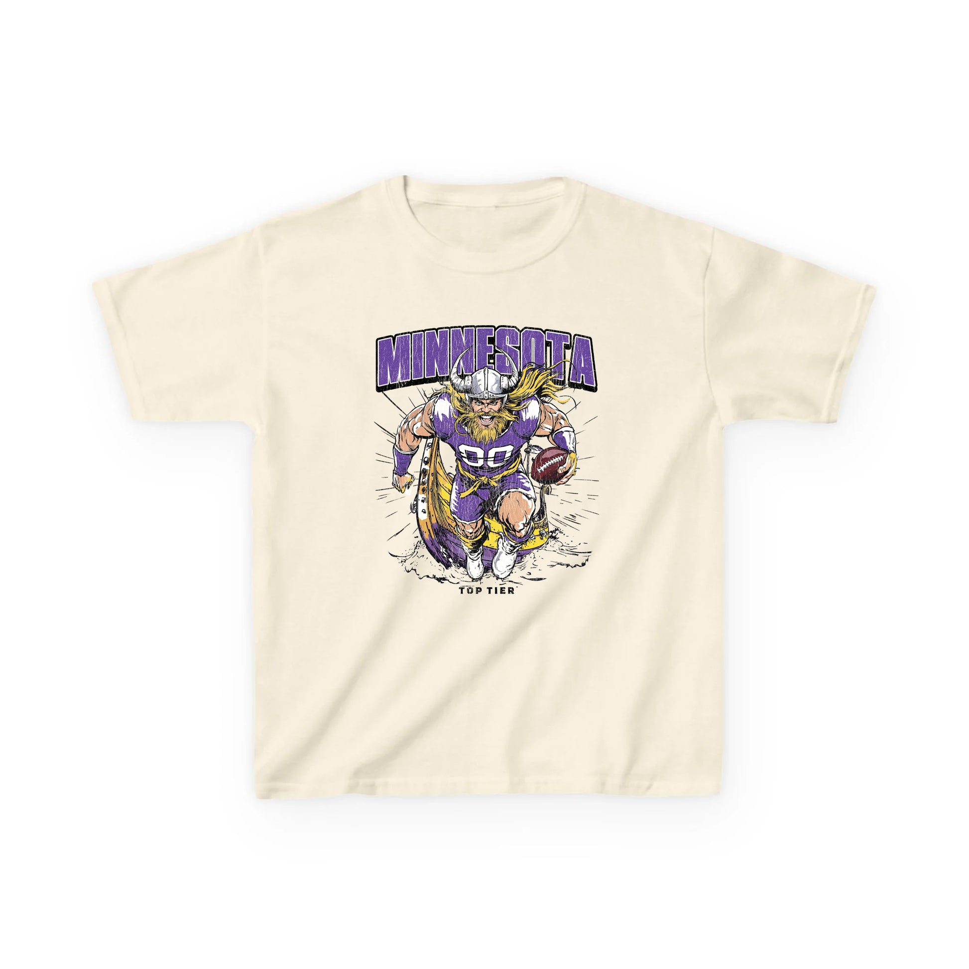 Minnesota Football Natural Kids Tshirt TOP TIER. Premium Sports Apparel, T-shirts, Merch, Threads and Street