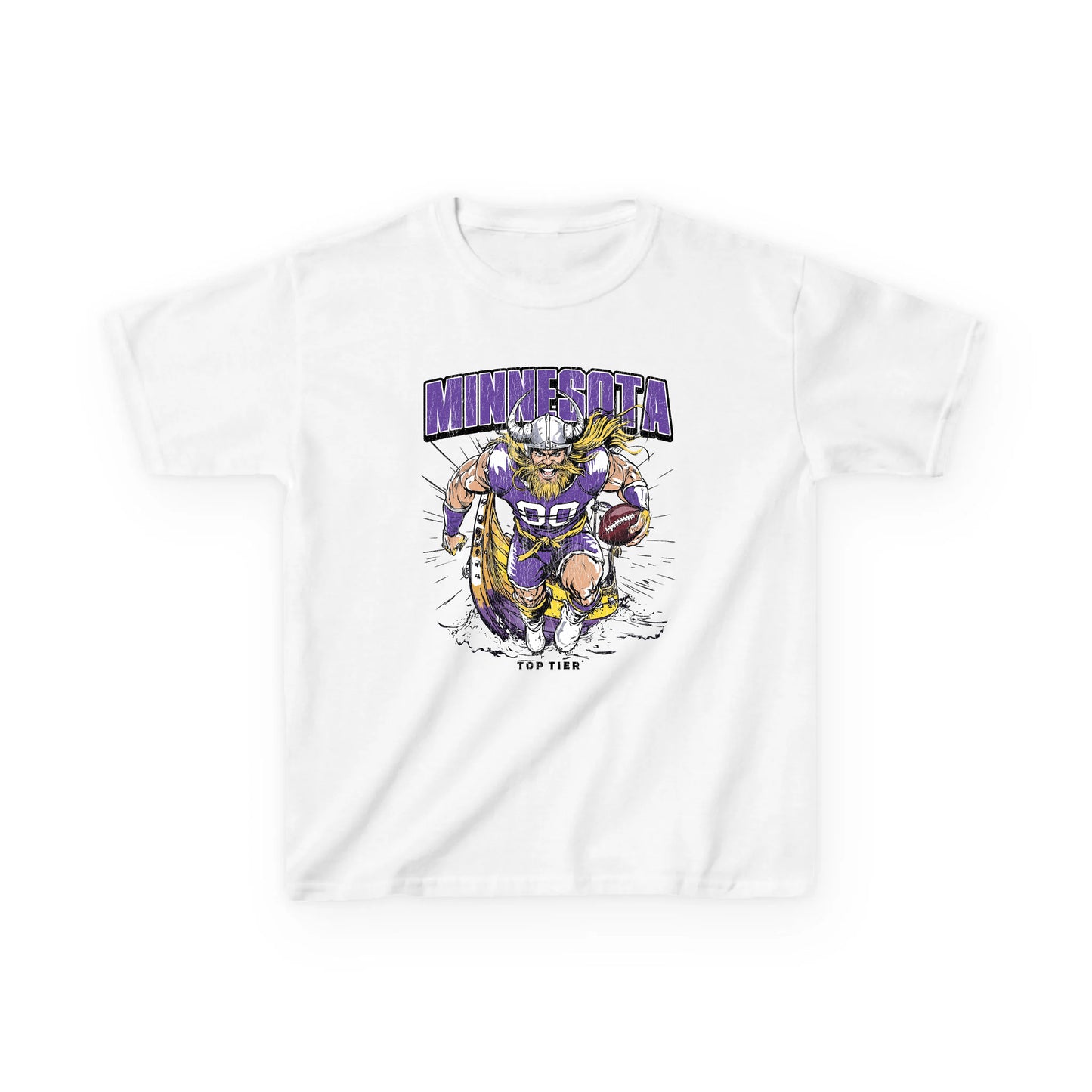 Minnesota Football White Kids Tshirt TOP TIER. Premium Sports Apparel, T-shirts, Merch, Threads and Street