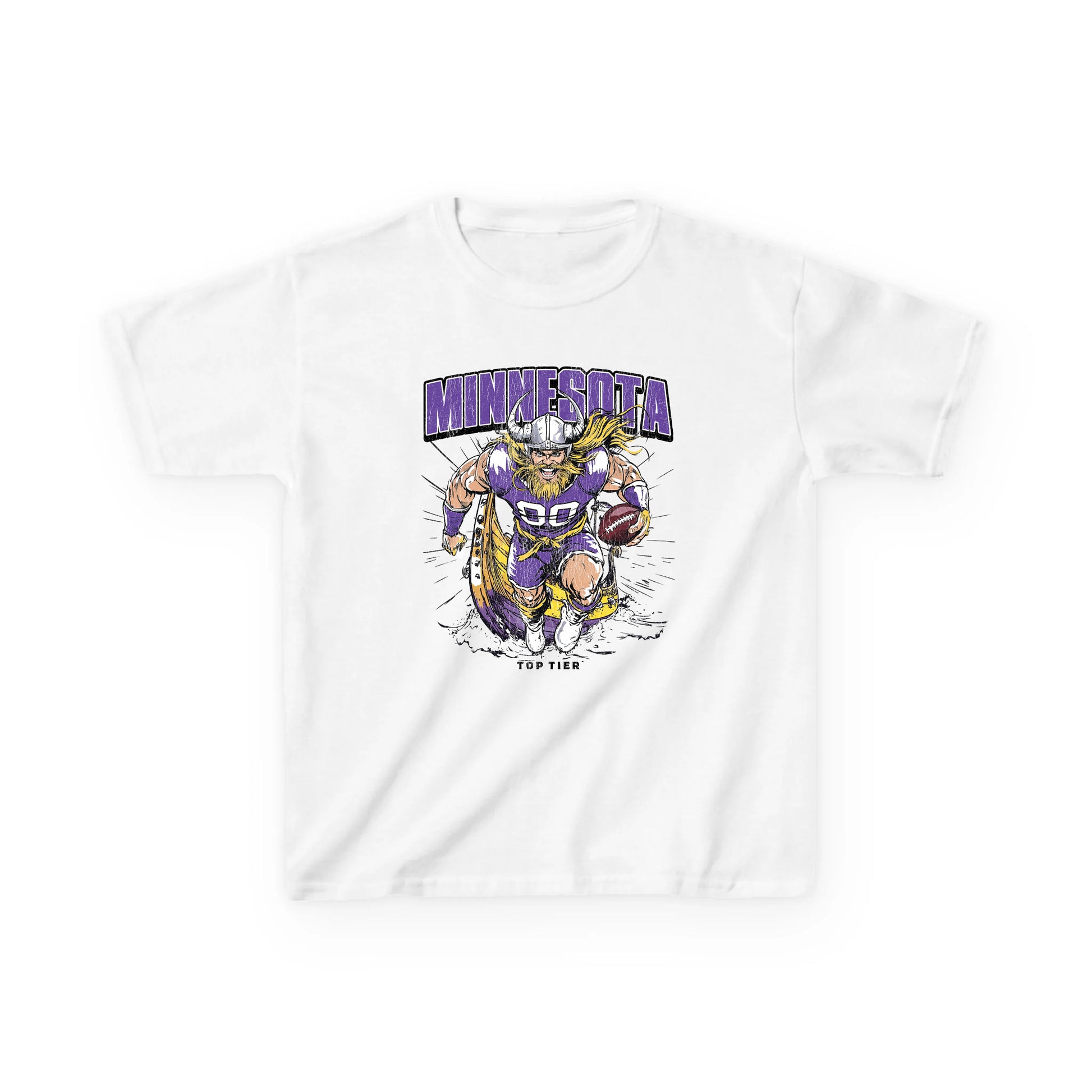 Minnesota Football White Kids Tshirt TOP TIER. Premium Sports Apparel, T-shirts, Merch, Threads and Street