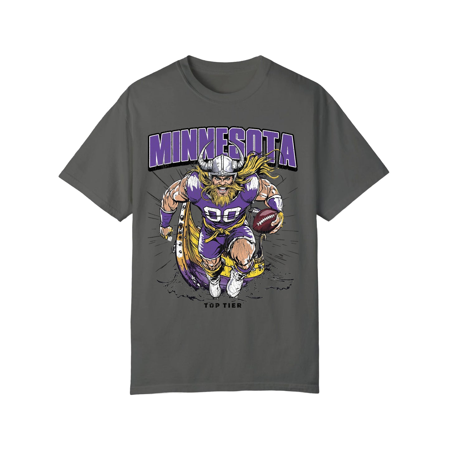 Minnesota Football Charcoal Tshirt TOP TIER. Premium Sports Apparel, T-shirts, Merch, Threads and Crewneck
