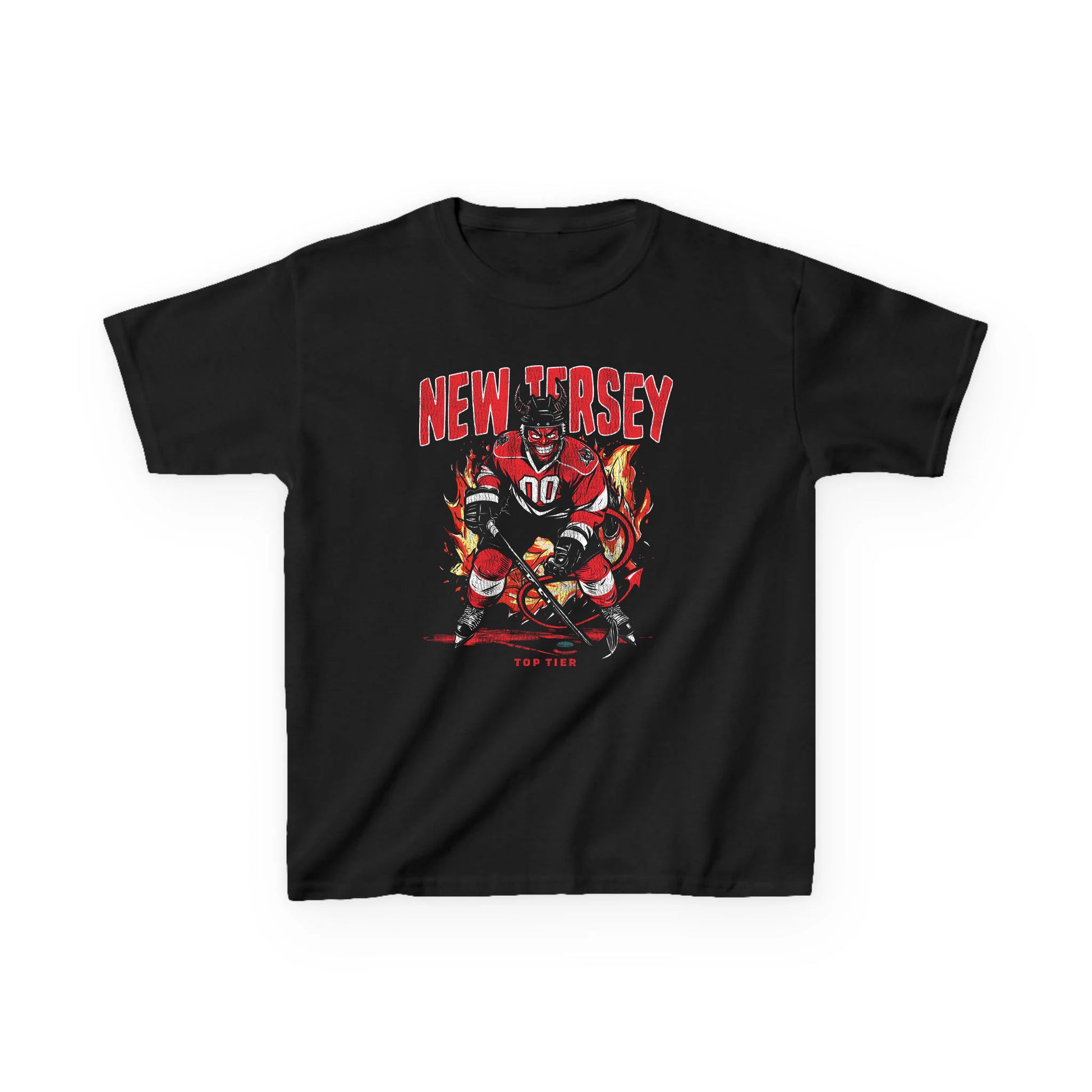 New Jersey Hockey Kids Black Tshirt TOP TIER. Premium Sports Apparel, T-shirts, Merch, Threads and Street