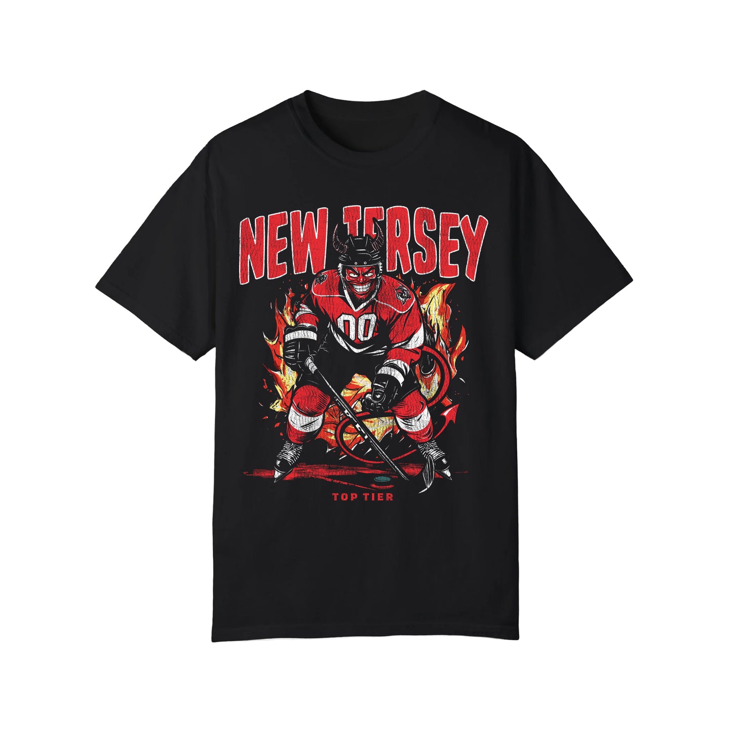 New Jersey Hockey Black Tshirt TOP TIER. Premium Sports Apparel, T-shirts, Merch, Threads and Street