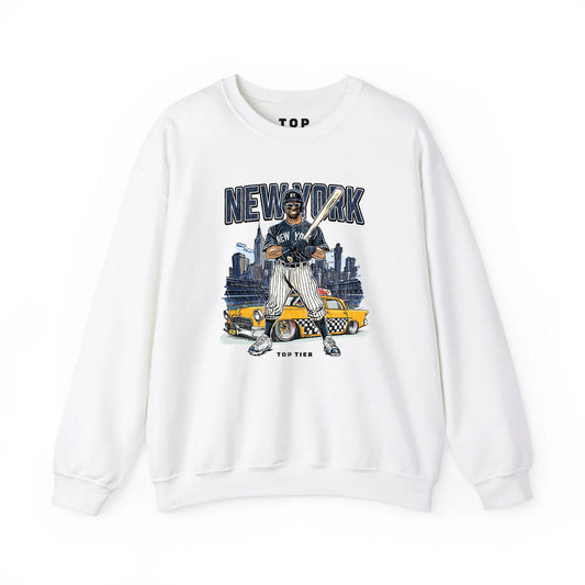 New York Baseball Crewneck White TOP TIER. Premium Sports Apparel, T-shirts, Merch, Threads and Crewneck