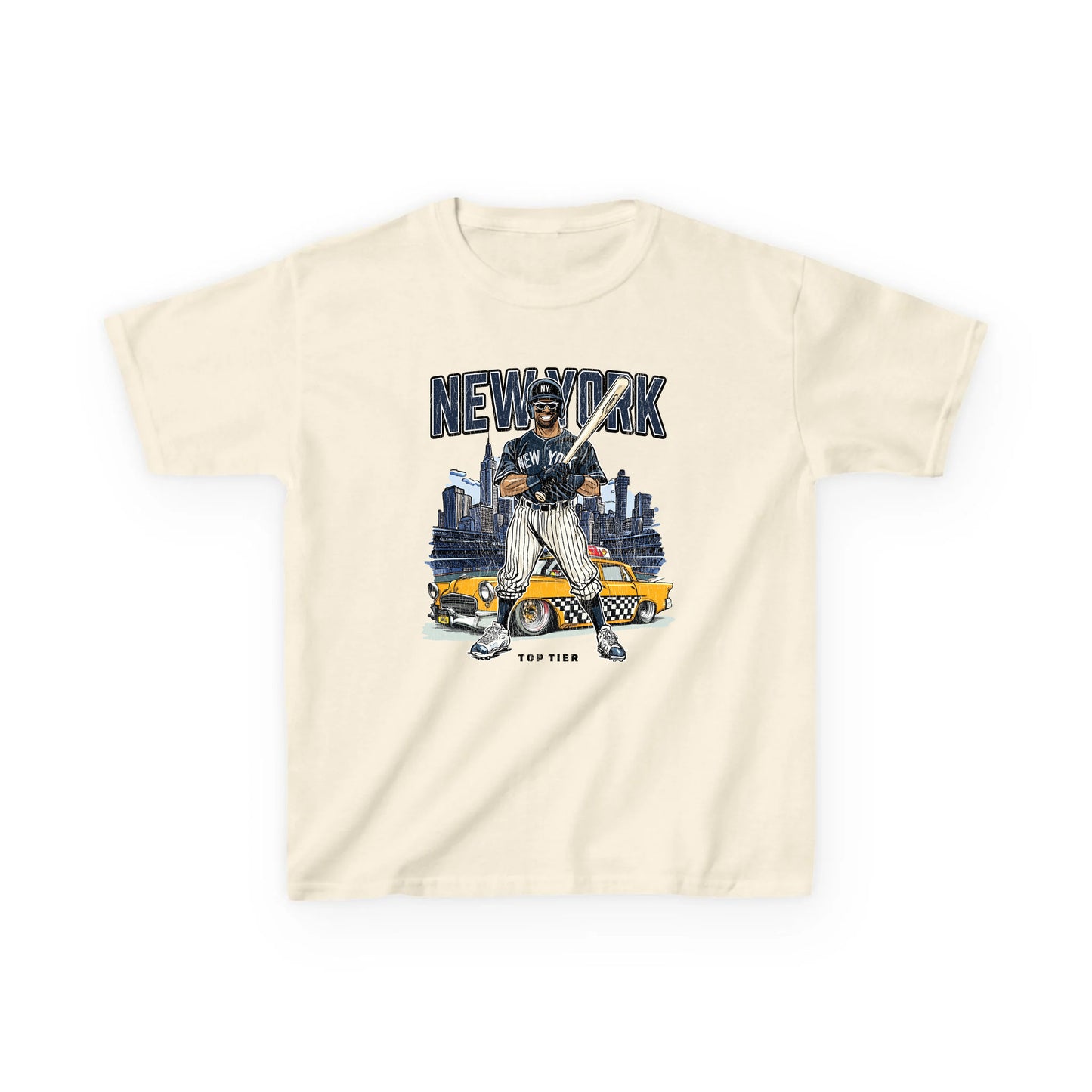 New York Baseball Natural Kids Tshirt TOP TIER. Premium Sports Apparel, T-shirts, Merch, Threads and Street