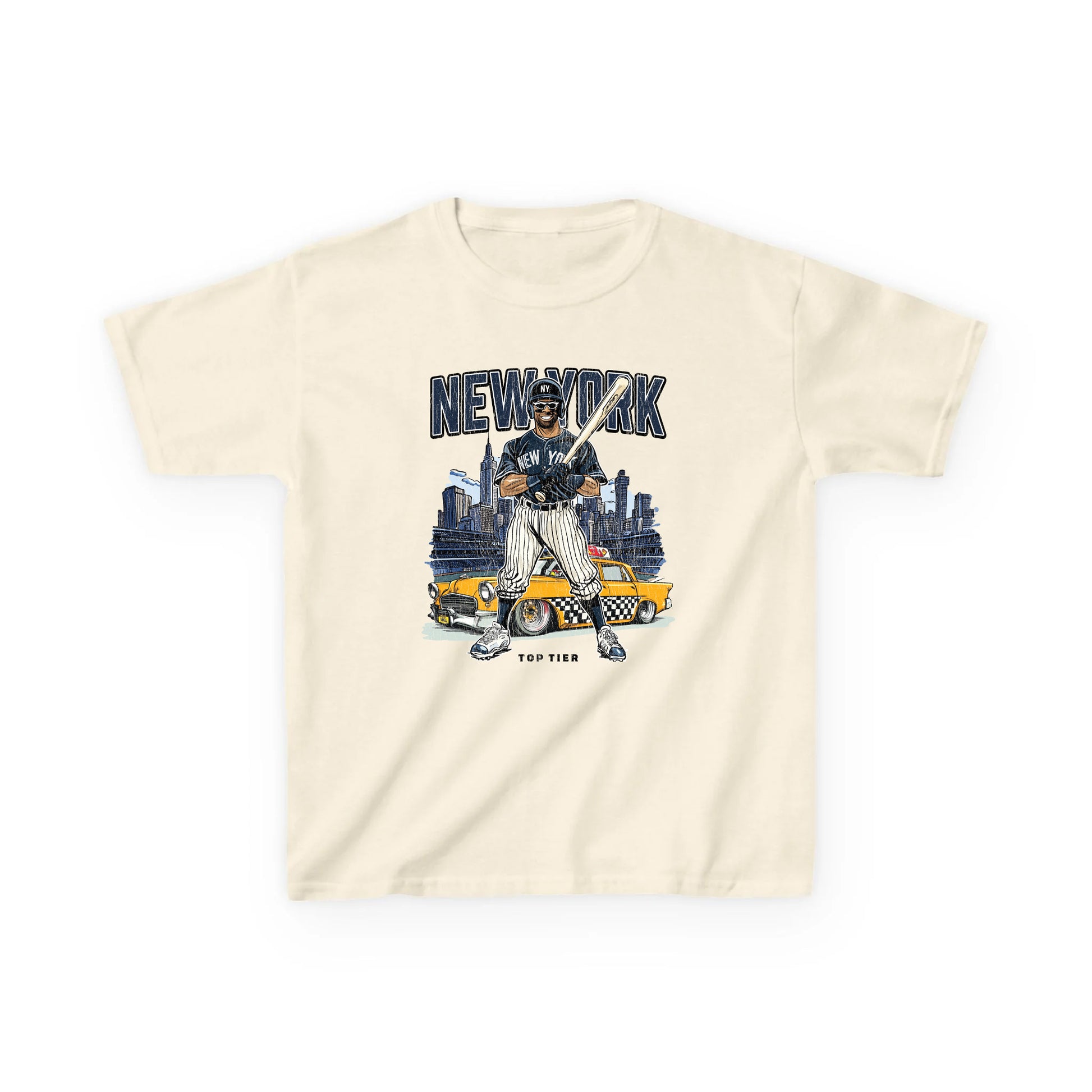 New York Baseball Natural Kids Tshirt TOP TIER. Premium Sports Apparel, T-shirts, Merch, Threads and Street