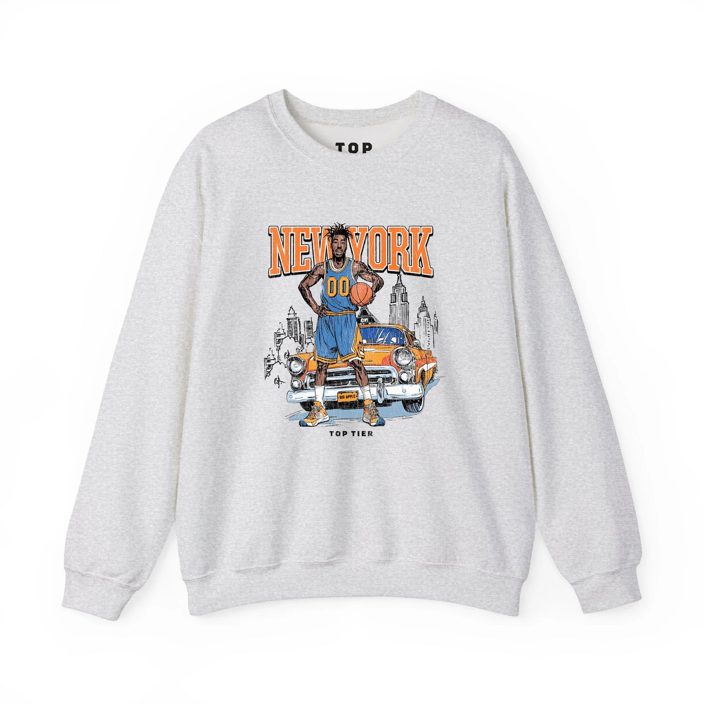 New York Basketball Ash Crewneck TOP TIER. Premium Sports Apparel, T-shirts, Merch, Threads and Crewneck