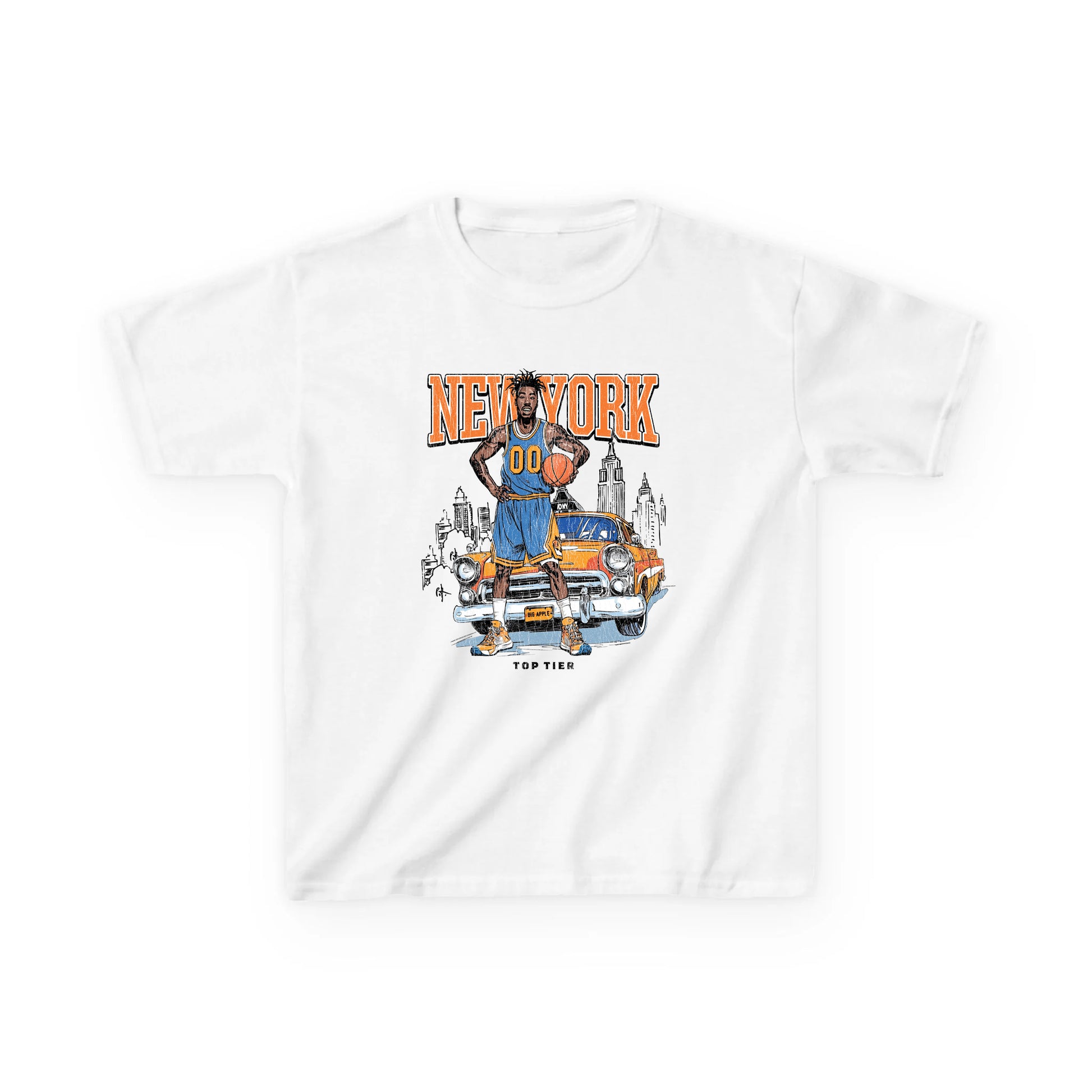 New York Basketball White Kids Tshirt TOP TIER. Premium Sports Apparel, T-shirts, Merch, Threads and Street