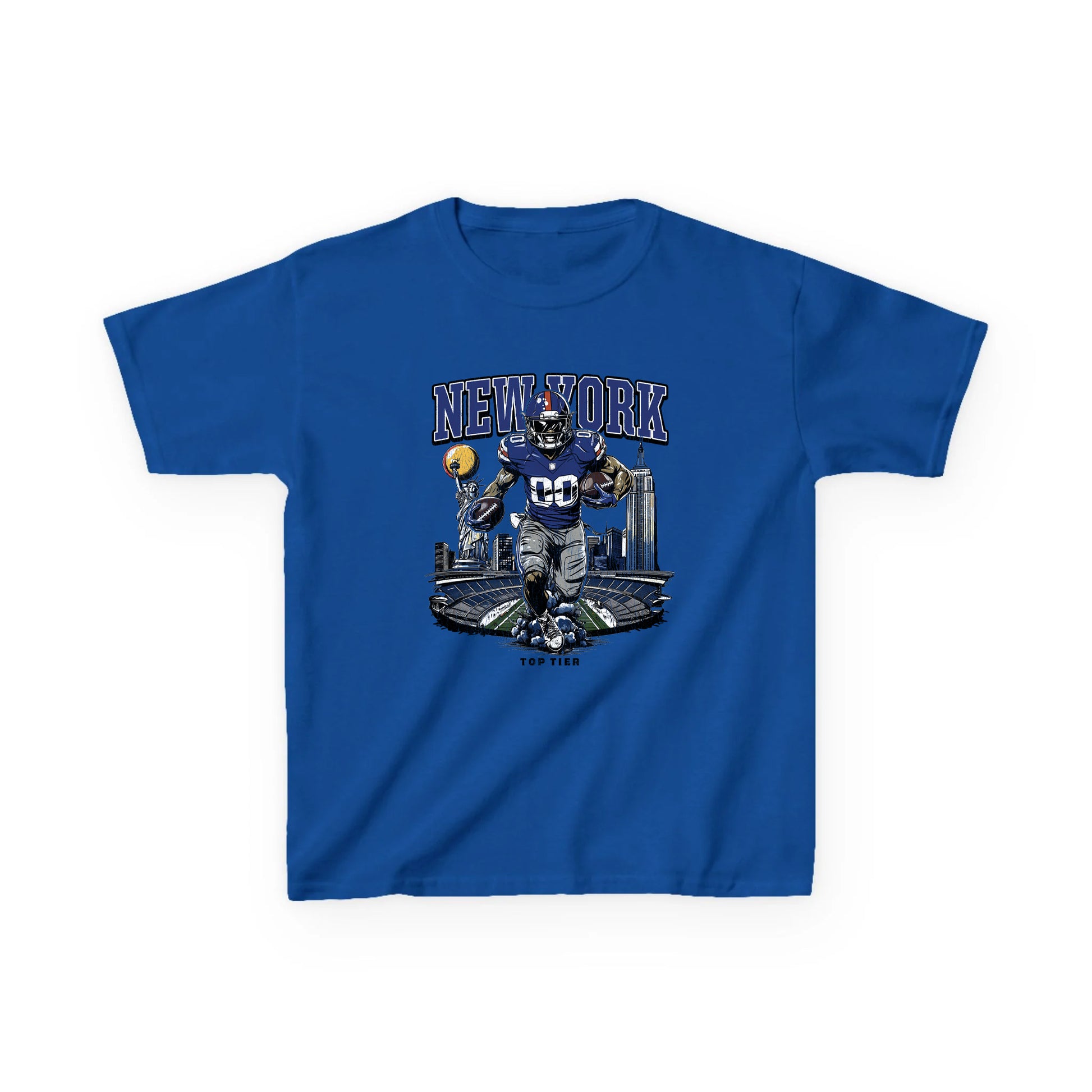 New York Football Blue Kids T-shirt TOP TIER. Premium Sports Apparel, T-shirts, Merch, Threads and Street