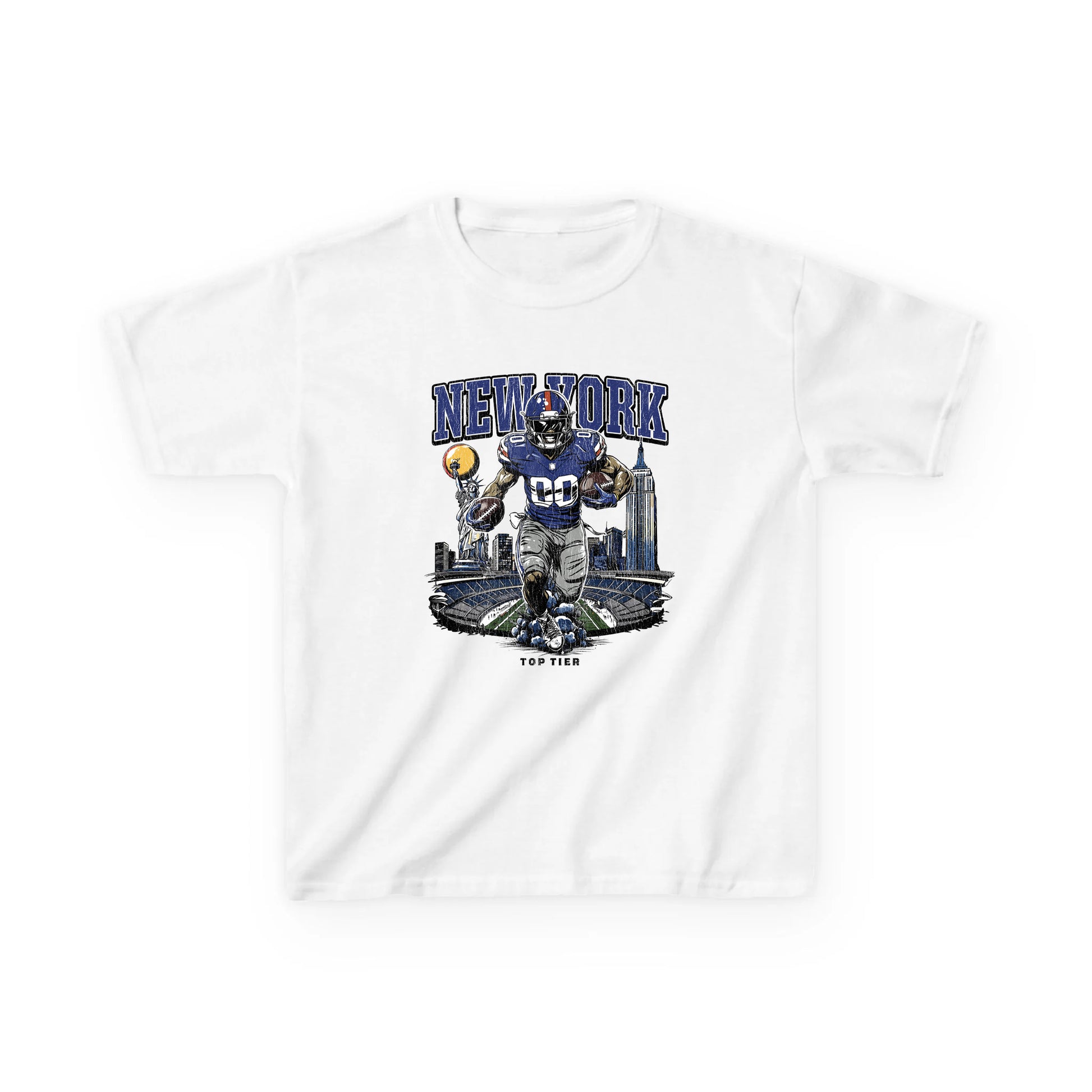 New York Football White Kids T-shirt TOP TIER. Premium Sports Apparel, T-shirts, Merch, Threads and Street