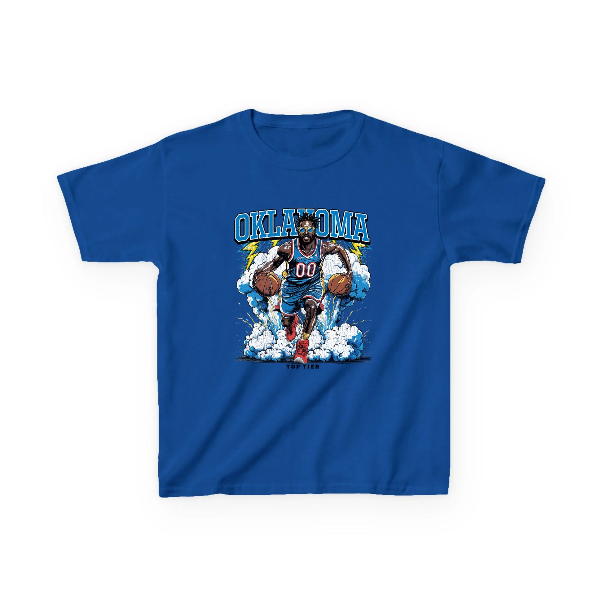 Oklahoma City Basketball Kids Blue Tshirt TOP TIER. Premium Sports Apparel, T-shirts, Merch, Threads and Street