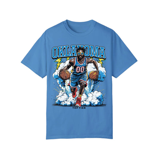 Oklahoma City Basketball Blue Tshirt TOP TIER. Premium Sports Apparel, T-shirts, Merch, Threads and Street