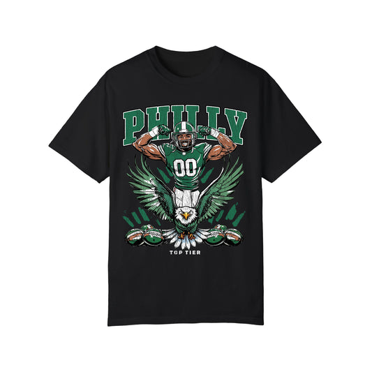 Philadelphia Football Black Tshirt TOP TIER. Premium Sports Apparel, T-shirts, Merch, Threads and Crewneck