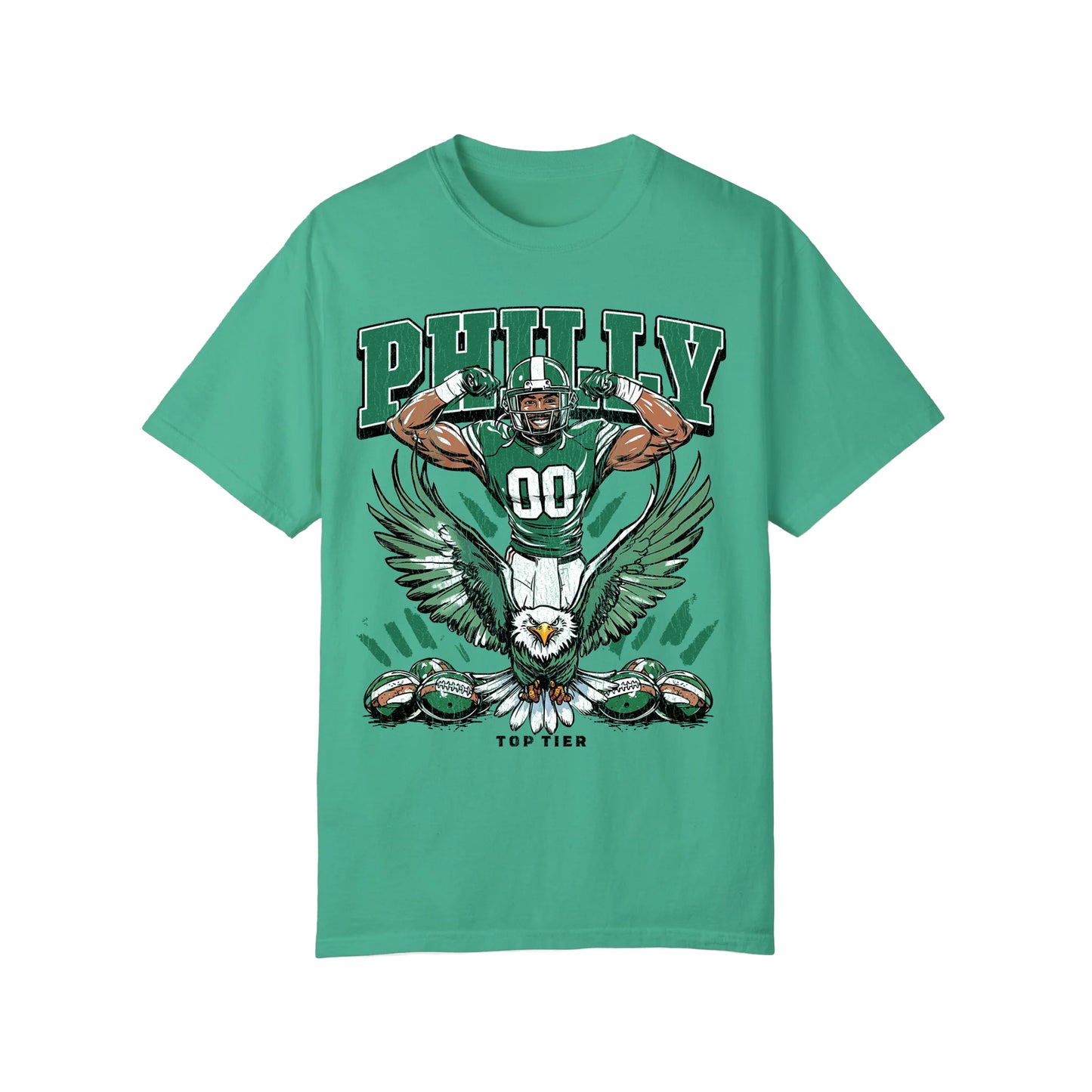 Philadelphia Football Green Tshirt TOP TIER. Premium Sports Apparel, T-shirts, Merch, Threads and Crewneck
