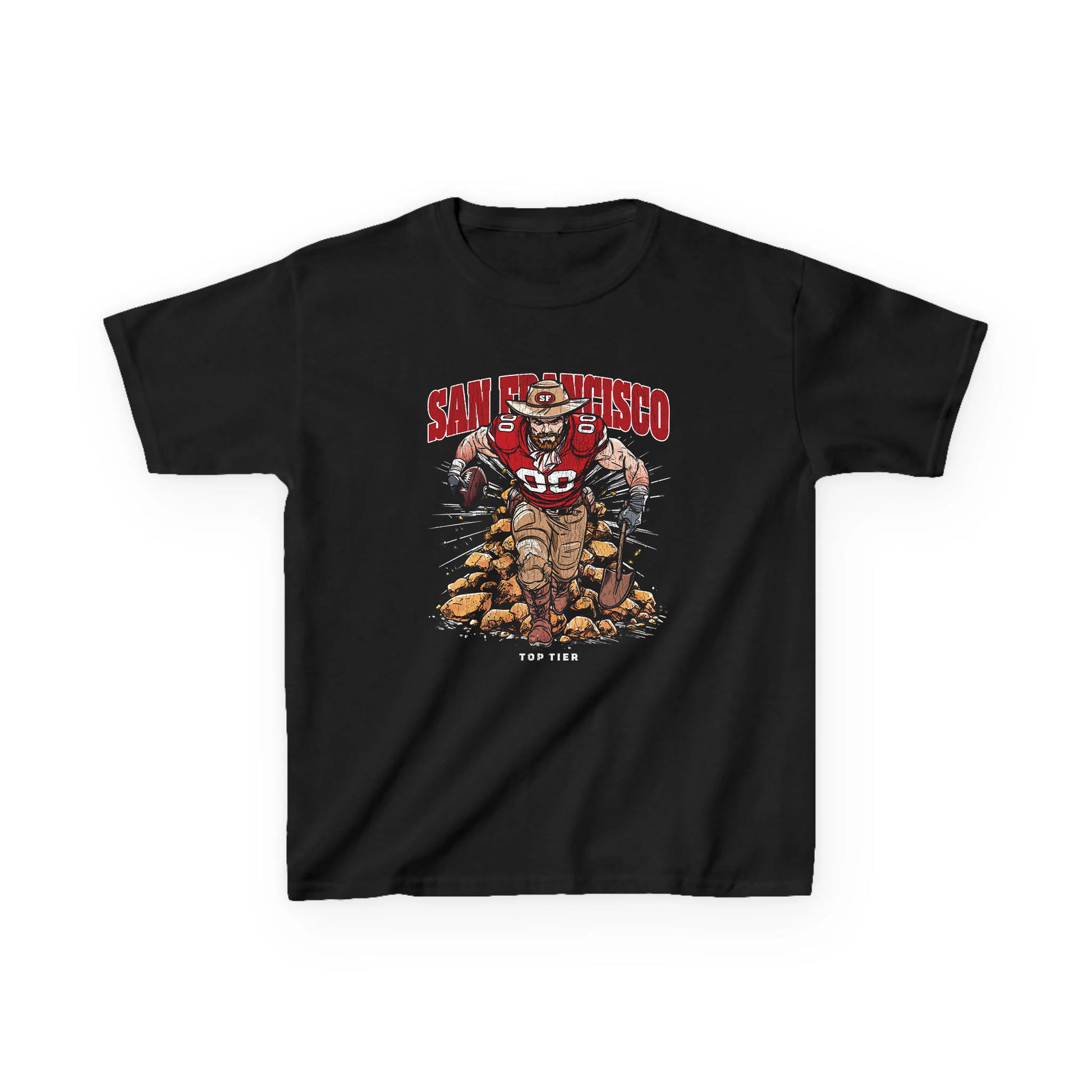 San Francisco Football Black Kids Tshirt TOP TIER. Premium Sports Apparel, T-shirts, Merch, Threads and Street