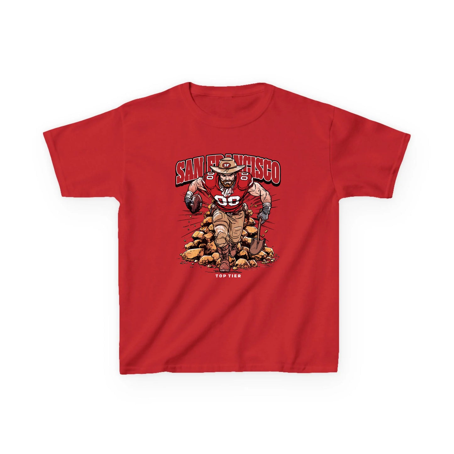 San Francisco Football Red Kids Tshirt TOP TIER. Premium Sports Apparel, T-shirts, Merch, Threads and Street