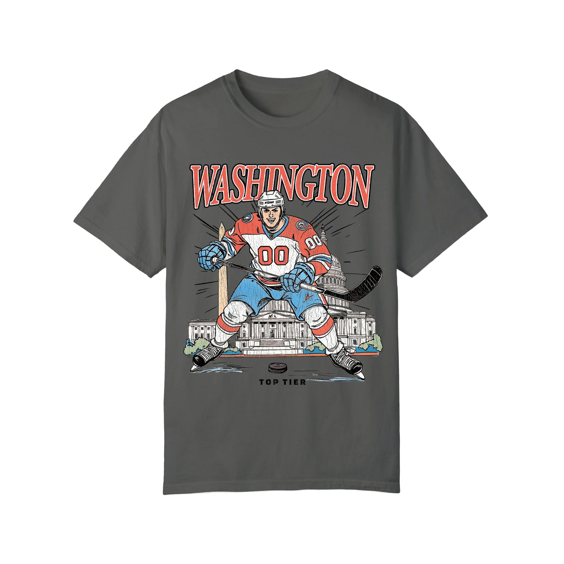 Washington DC Hockey Pepper Tshirt TOP TIER. Premium Sports Apparel, T-shirts, Merch, Threads and Crewneck