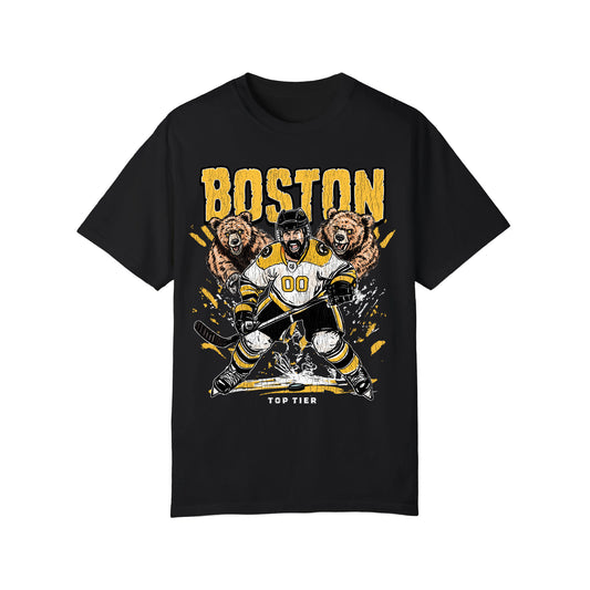 Boston Hockey Black Tshirt TOP TIER. Premium Sports Apparel, T-shirts, Merch, Threads and Crewneck
