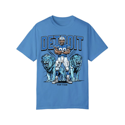 Detroit Football Blue Tshirt TOP TIER. Premium Sports Apparel, T-shirts, Merch, Threads and Street