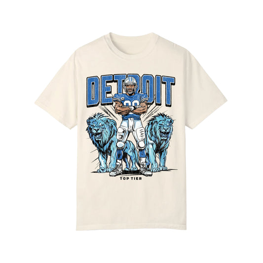 Detroit Football Ivory Tshirt TOP TIER. Premium Sports Apparel, T-shirts, Merch, Threads and Street