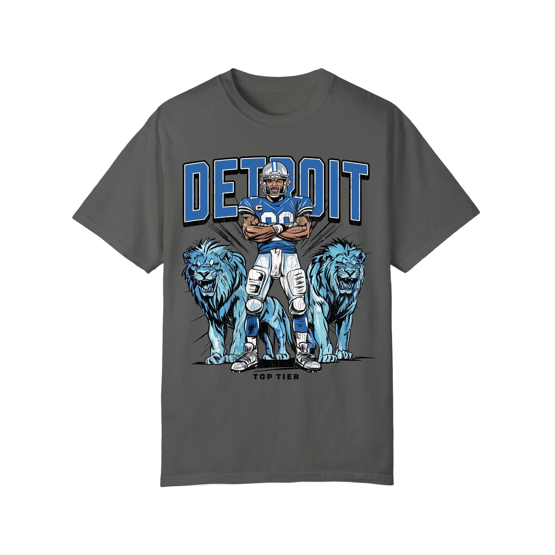 Detroit Football Pepper Tshirt TOP TIER. Premium Sports Apparel, T-shirts, Merch, Threads and Street