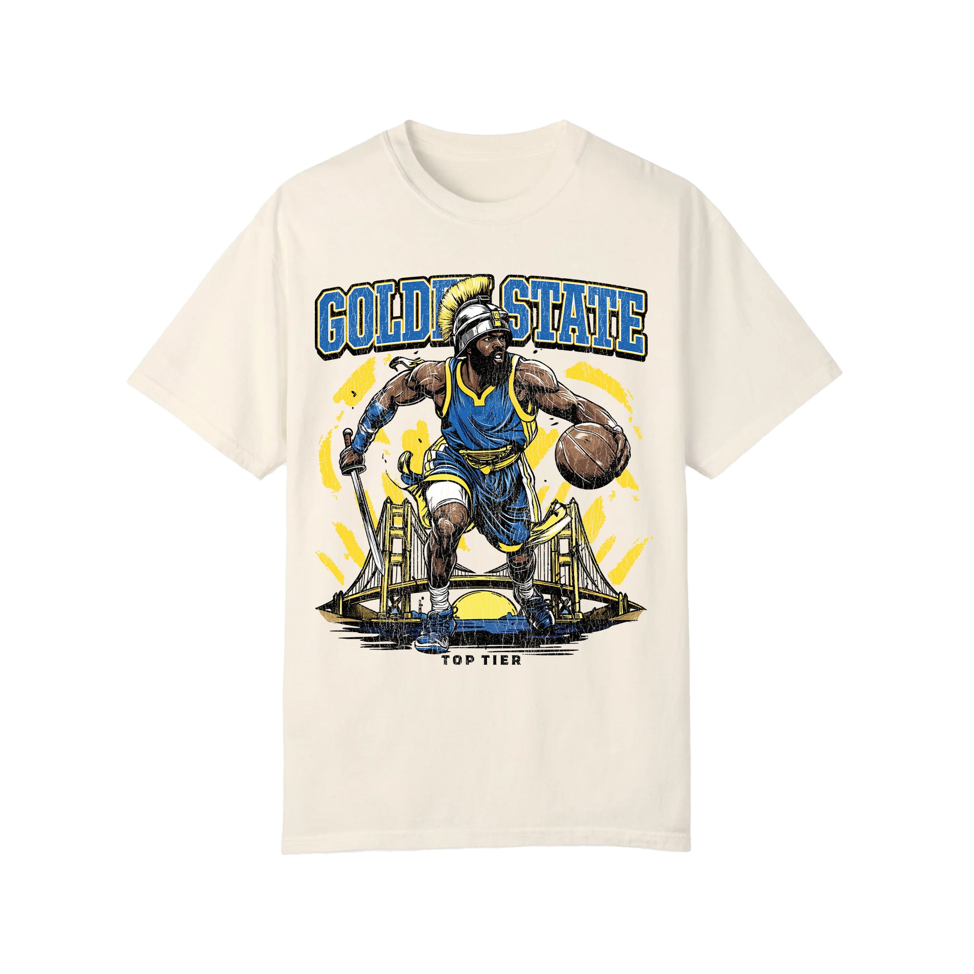 Golden State Basketball Ivory Tshirt TOP TIER. Premium Sports Apparel, T-shirts, Merch, Threads and Street