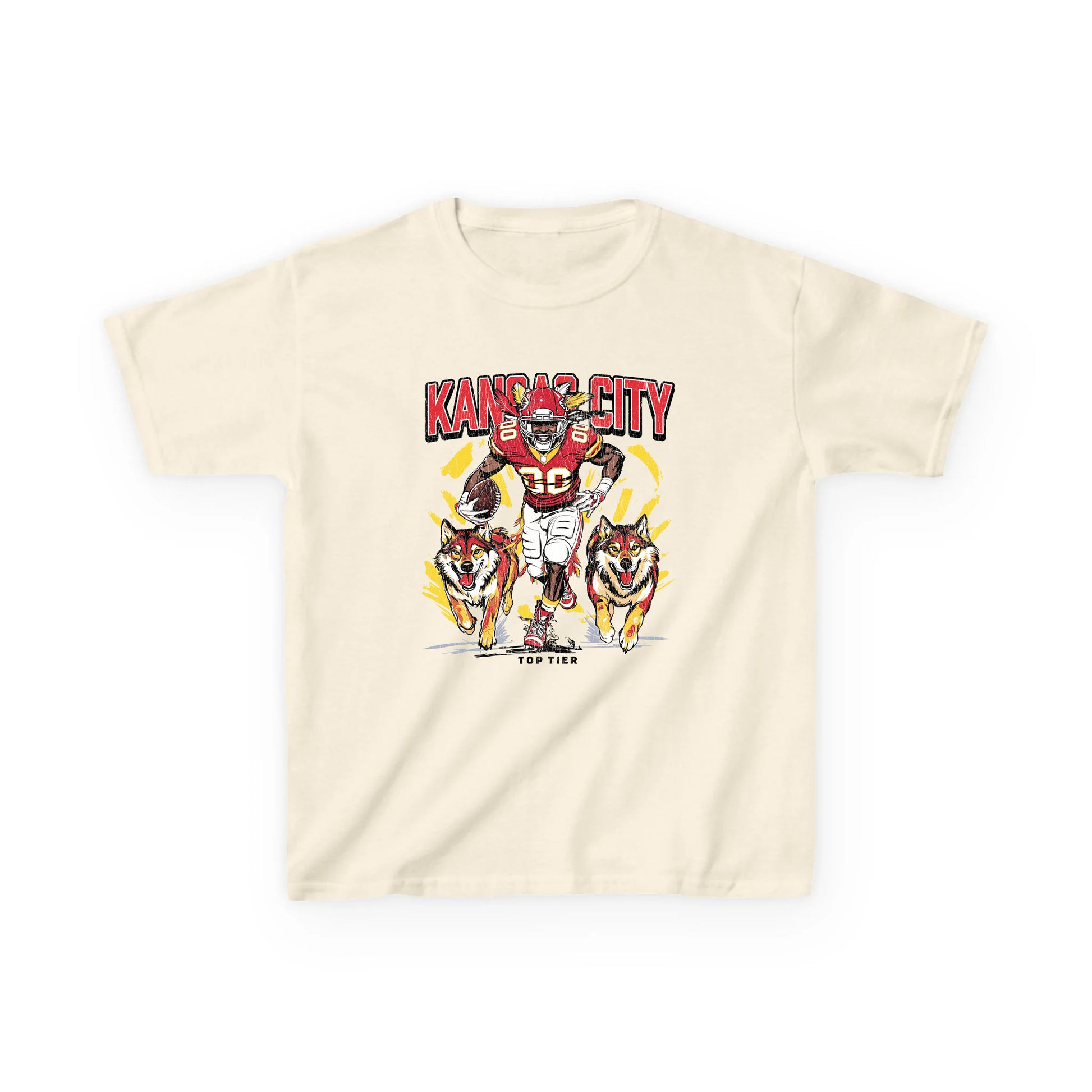 Kansas City Kids Natural Tshirt TOP TIER. Premium Sports Apparel, T-shirts, Merch, Threads and Street