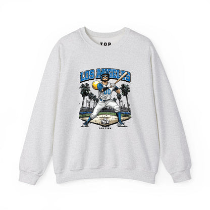 Los Angeles Baseball Ash Crewneck TOP TIER. Premium Sports Apparel, T-shirts, Merch, Threads and Street