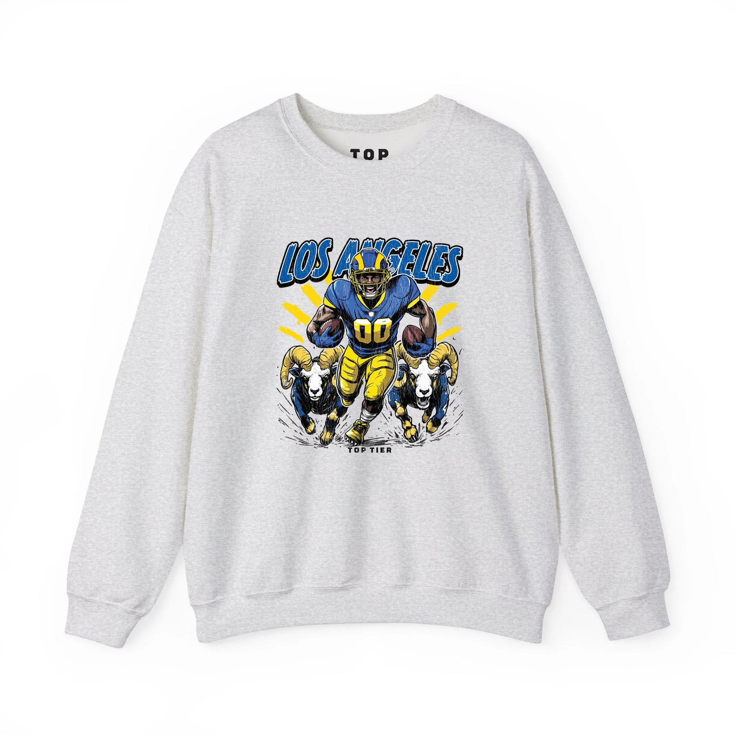 Los Angeles Football Crewneck Ash Tshirt TOP TIER. Premium Sports Apparel, T-shirts, Merch, Threads and Street