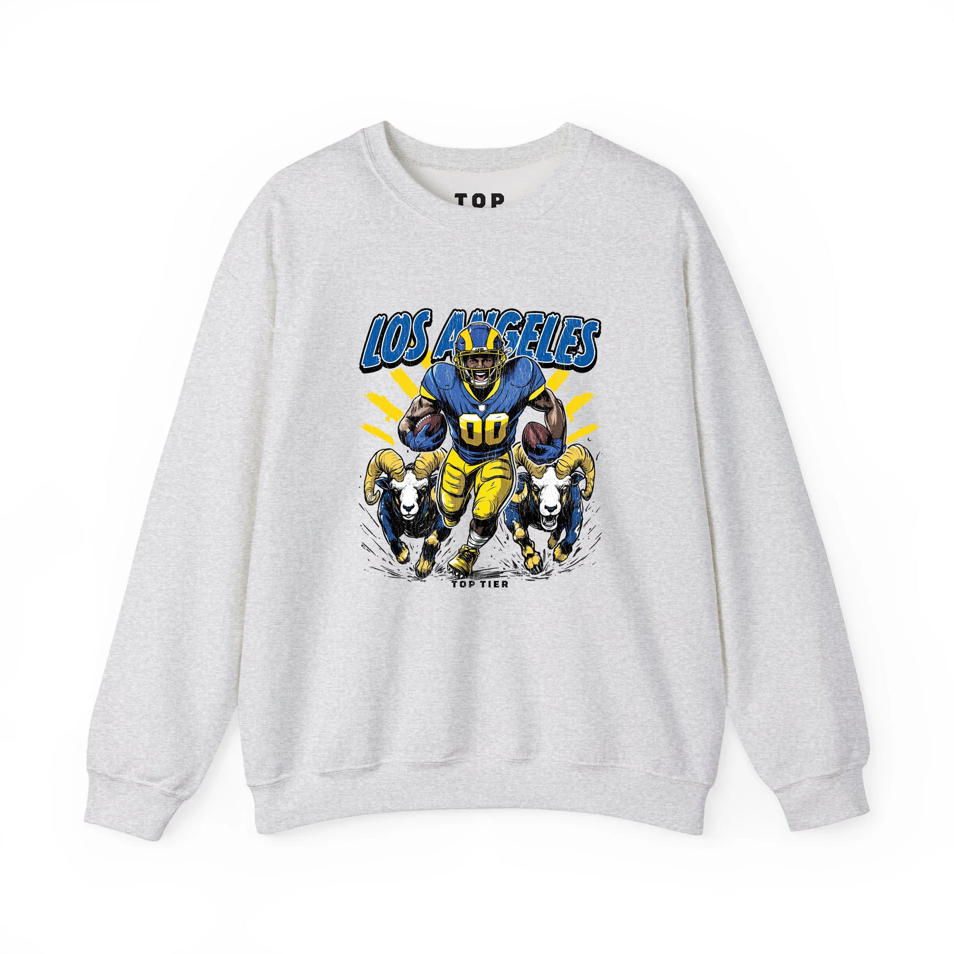 Los Angeles Football Crewneck Ash Tshirt TOP TIER. Premium Sports Apparel, T-shirts, Merch, Threads and Street