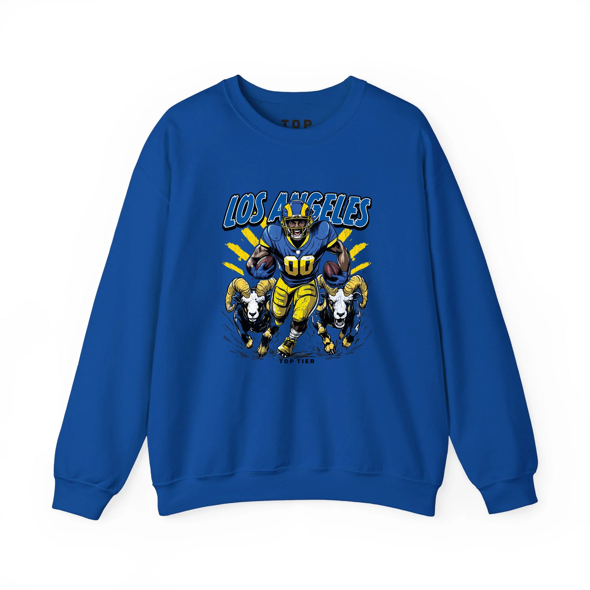 Los Angeles Football Crewneck Blue Tshirt TOP TIER. Premium Sports Apparel, T-shirts, Merch, Threads and Street