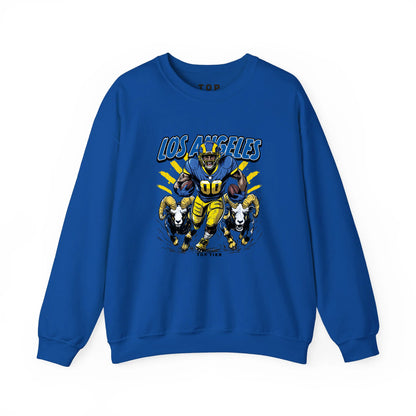 Los Angeles Football Crewneck Blue Tshirt TOP TIER. Premium Sports Apparel, T-shirts, Merch, Threads and Street