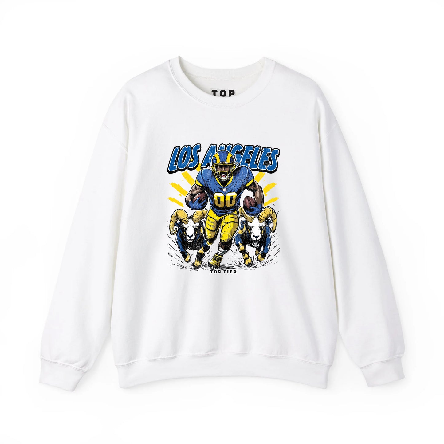 Los Angeles Football Crewneck White Tshirt TOP TIER. Premium Sports Apparel, T-shirts, Merch, Threads and Street