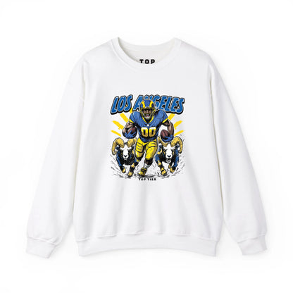 Los Angeles Football Crewneck White Tshirt TOP TIER. Premium Sports Apparel, T-shirts, Merch, Threads and Street