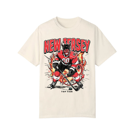 New Jersey Hockey Ivory Tshirt TOP TIER. Premium Sports Apparel, T-shirts, Merch, Threads and Street