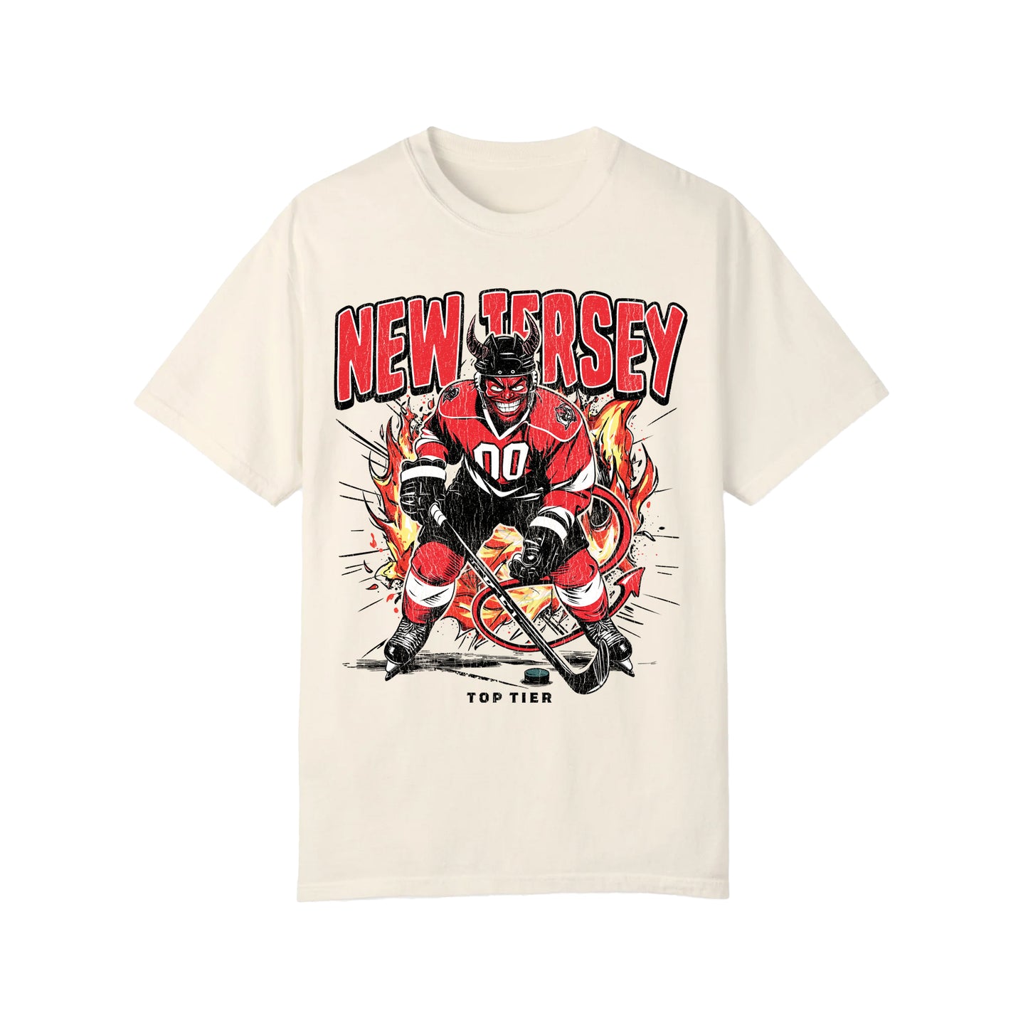 New Jersey Hockey Ivory Tshirt TOP TIER. Premium Sports Apparel, T-shirts, Merch, Threads and Street