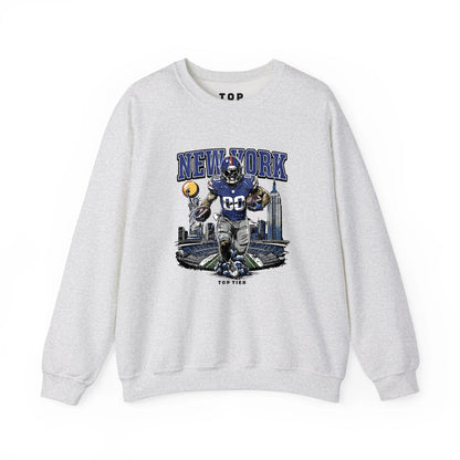 New York Football Ash Crewneck TOP TIER. Premium Sports Apparel, T-shirts, Merch, Threads and Street