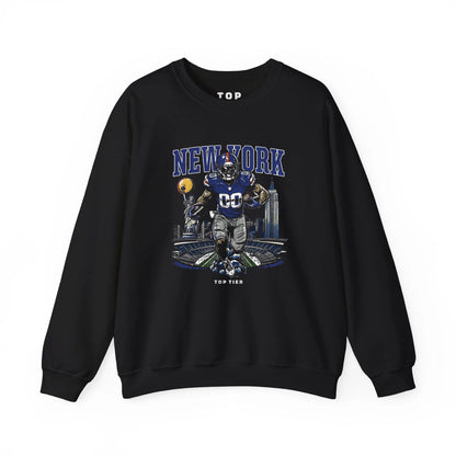 New York Football Black Crewneck TOP TIER. Premium Sports Apparel, T-shirts, Merch, Threads and Street