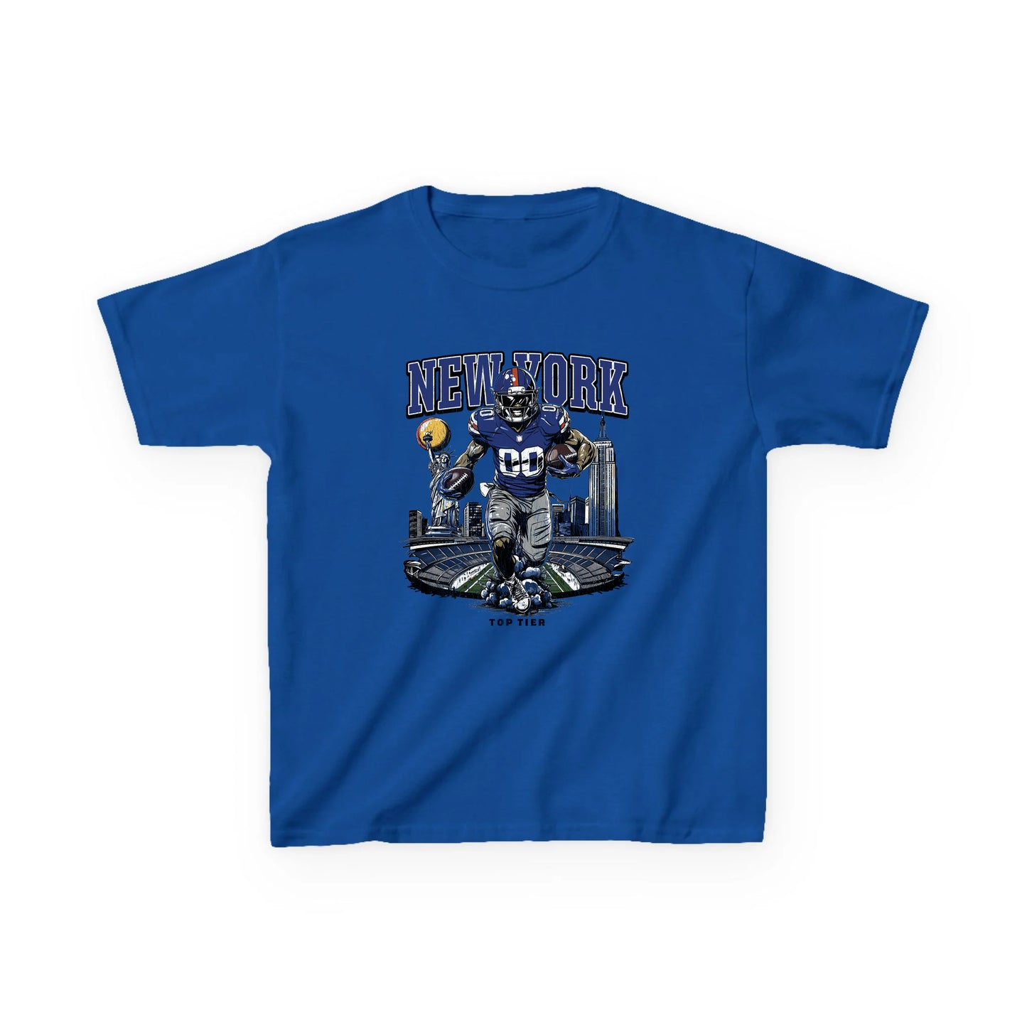 New York Football Blue Kids T-shirt TOP TIER. Premium Sports Apparel, T-shirts, Merch, Threads and Street