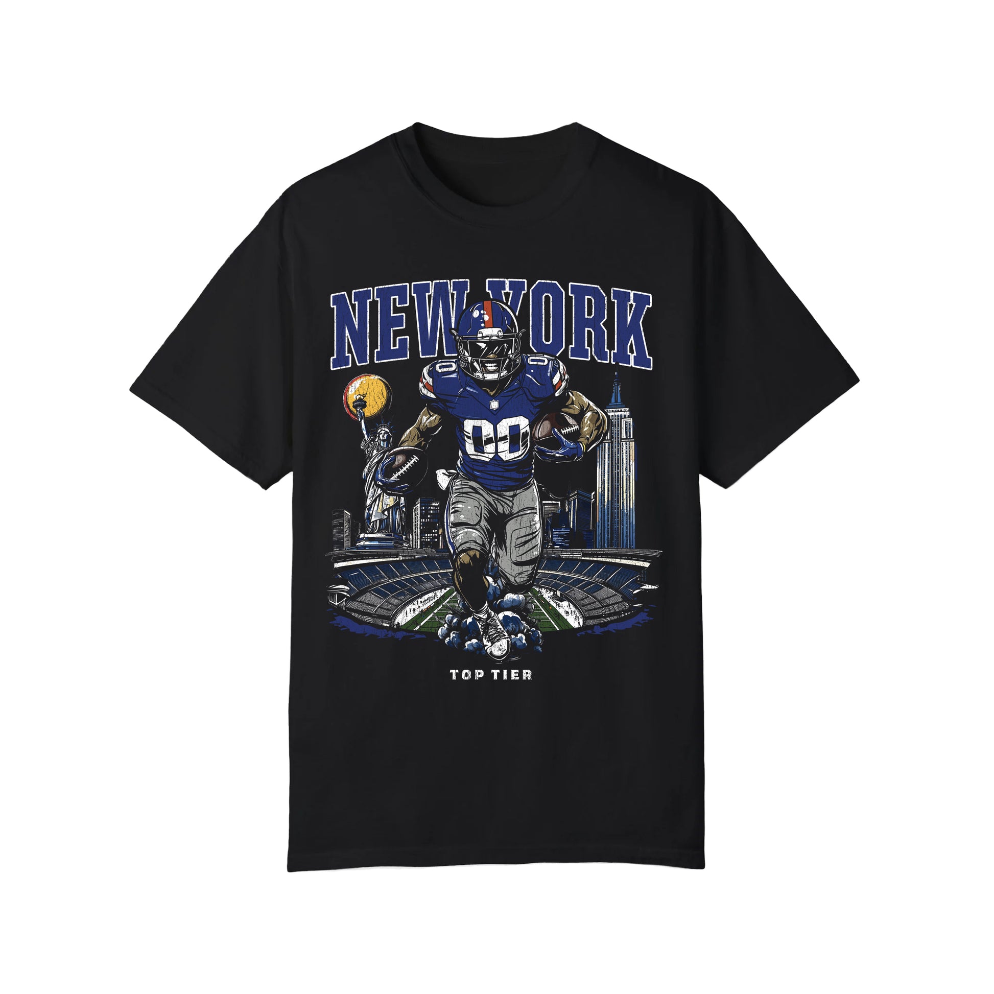 New York Football Black Tshirt TOP TIER. Premium Sports Apparel, T-shirts, Merch, Threads and Street