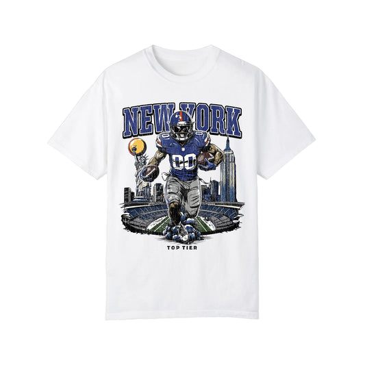 New York Football White Tshirt TOP TIER. Premium Sports Apparel, T-shirts, Merch, Threads and Street
