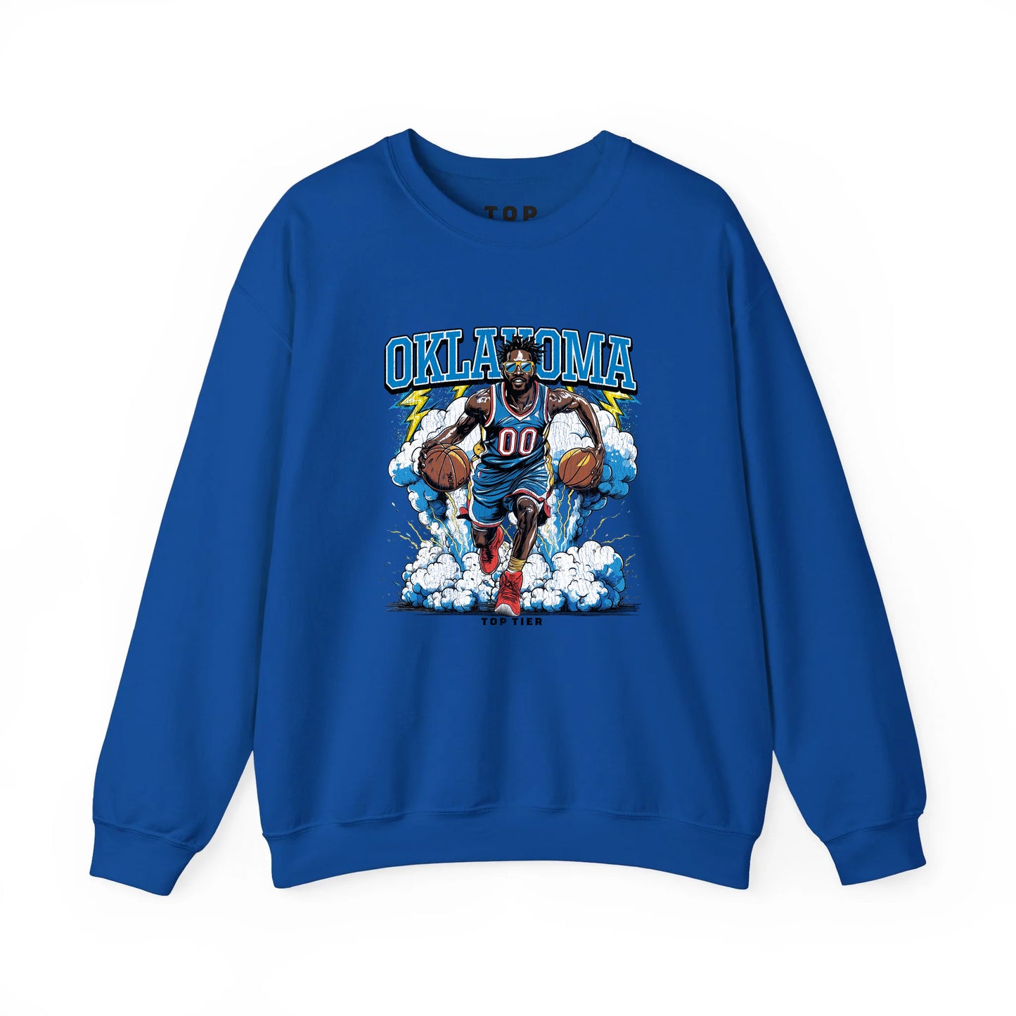 Oklahoma City Basketball Blue Crewneck Tshirt TOP TIER. Premium Sports Apparel, T-shirts, Merch, Threads and Street