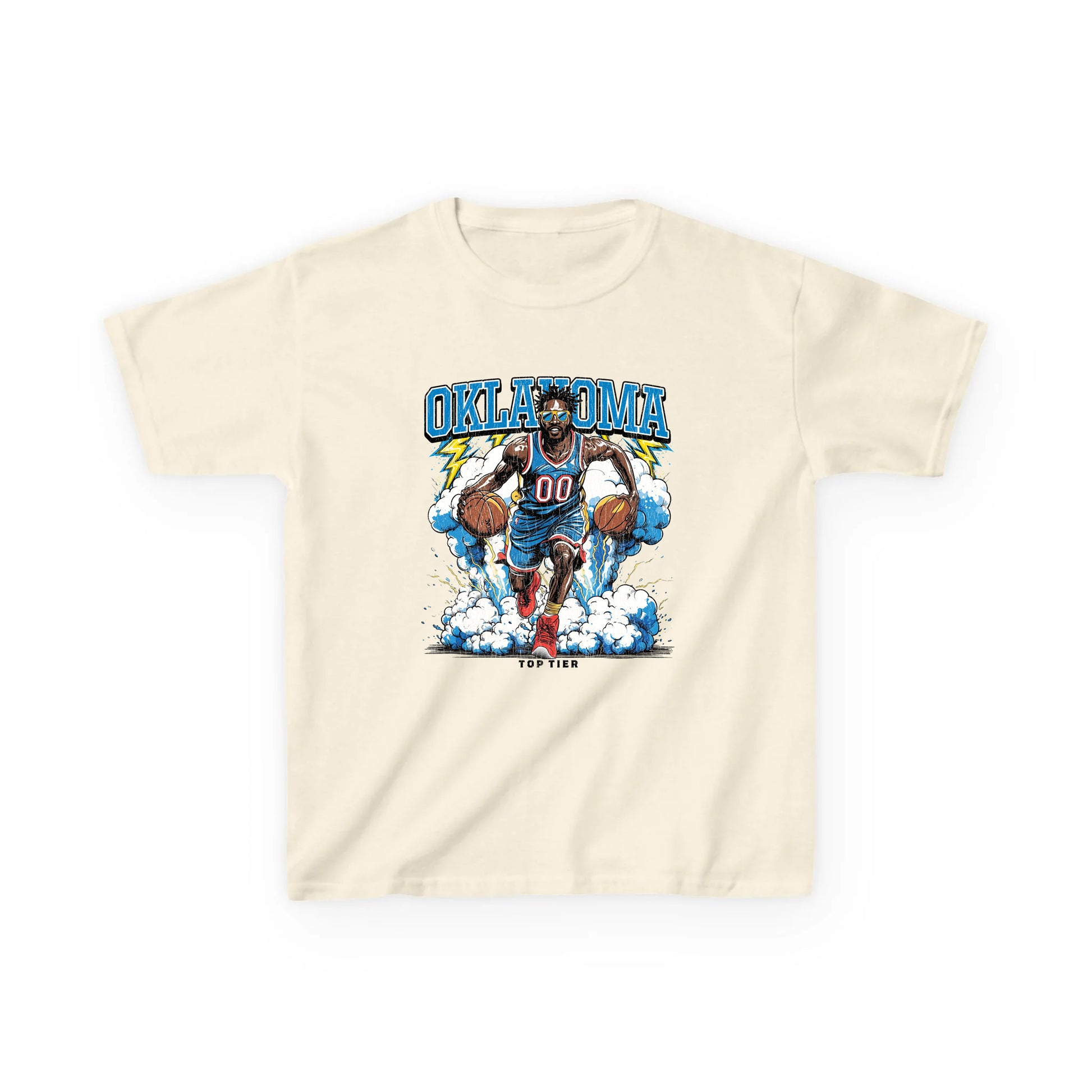 Oklahoma City Basketball Natural White Tshirt TOP TIER. Premium Sports Apparel, T-shirts, Merch, Threads and Street