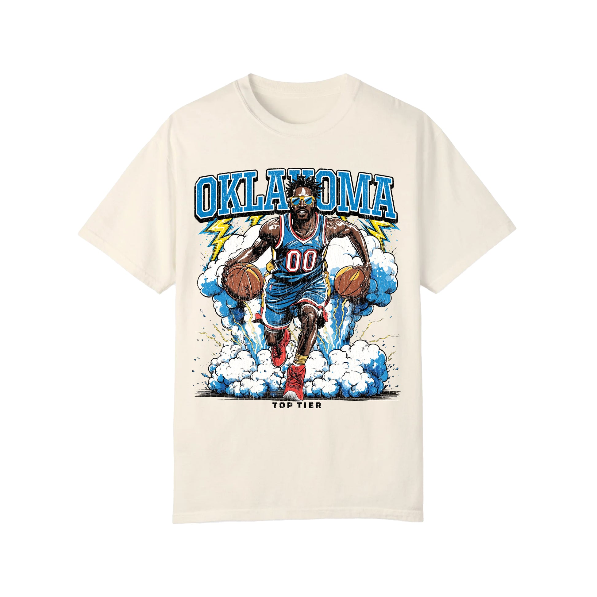 Oklahoma City Basketball Ivory Tshirt TOP TIER. Premium Sports Apparel, T-shirts, Merch, Threads and Street