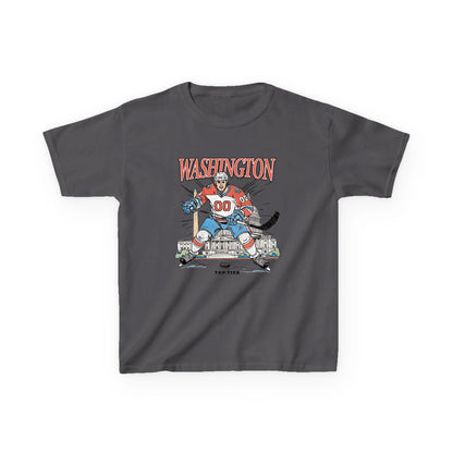 Washington DC Hockey Carcoal Kids Tshirt TOP TIER. Premium Sports Apparel, T-shirts, Merch, Threads and Street